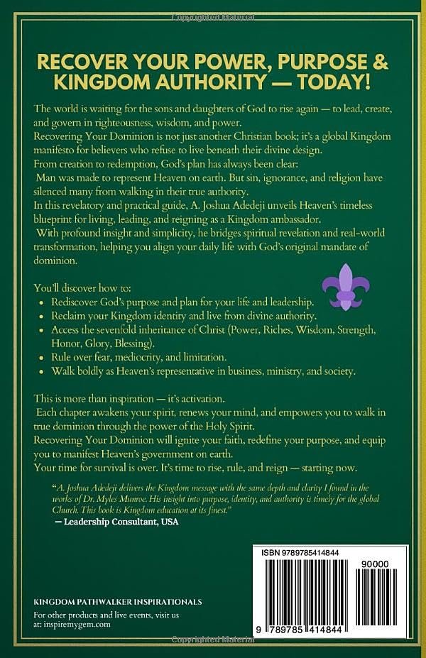 Recovering Your Dominion: How to Walk in Power, Purpose, and Kingdom Authority Every Day (Paperback)